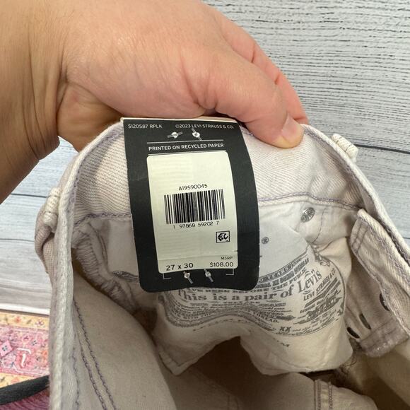 Levi's Women's 501 High Waisted Purple Washed 90's Straight Leg Jeans Size 27 - Picture 10 of 11